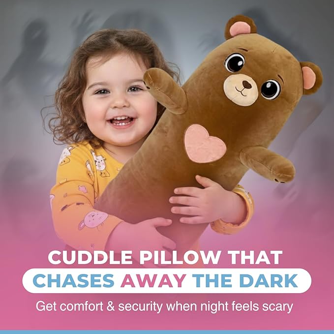 Bear Plush Body Pillow for Kids | Long Stuffed Animal Cuddle Pillow | Soft - Image 3