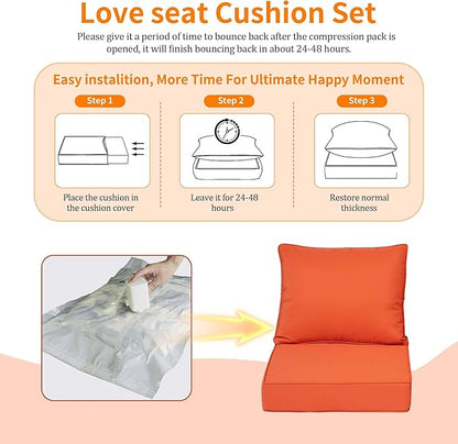 Deep Seat Outdoor Cushion Set of 4, UV&Fade Resistant Deep Seat Patio Cushions - Image 6