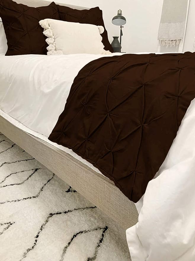 Bed Runner Set - 100% Pure Cotton 800 Thread Count - Luxury 1 Pinch Pleated Bed - Image 3