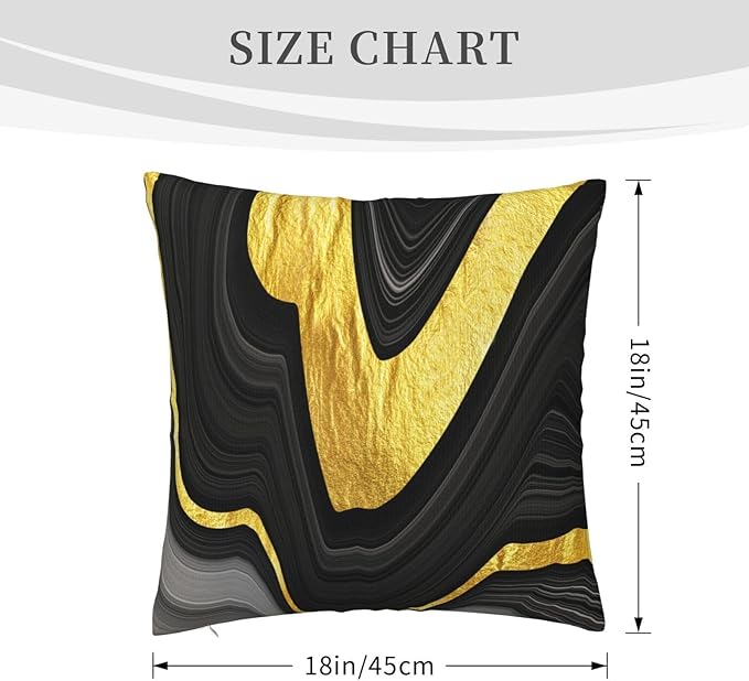 Black and Gold Marble Texture Throw Pillow Covers 18x18 Inch Set of 2, - Image 8