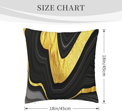 Black and Gold Marble Texture Throw Pillow Covers 18x18 Inch Set of 2, - Image 8