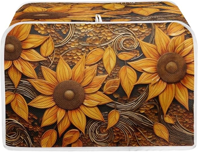 Vintage Sunflowers Printed Toaster Cover, Universal 2 Slice Oven Cover by Baxinh