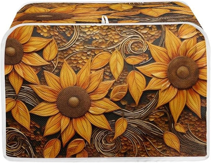 Vintage Sunflowers Printed Toaster Cover, Universal 2 Slice Oven Cover by Baxinh