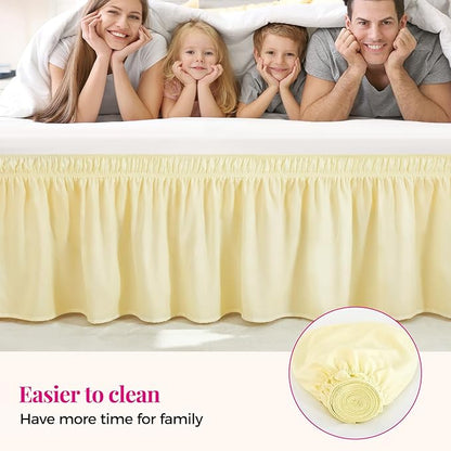 RIMELA Bed Skirt Queen Size 15 Inch Drop, Wrap Around Elastic Bedskirt Solid - Image 5