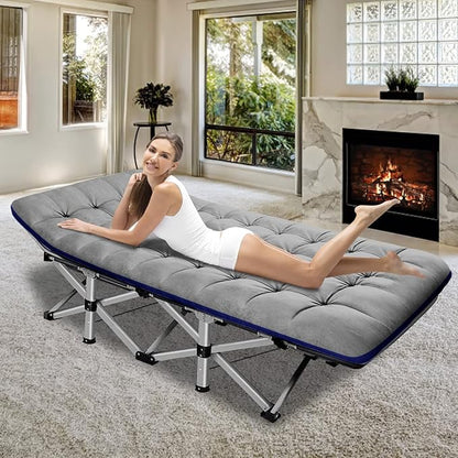 ABORON Camping Cot for Adult 28" Extra Wide, 2PK Heavy-Duty 1200D Oxford Cot - Image 6