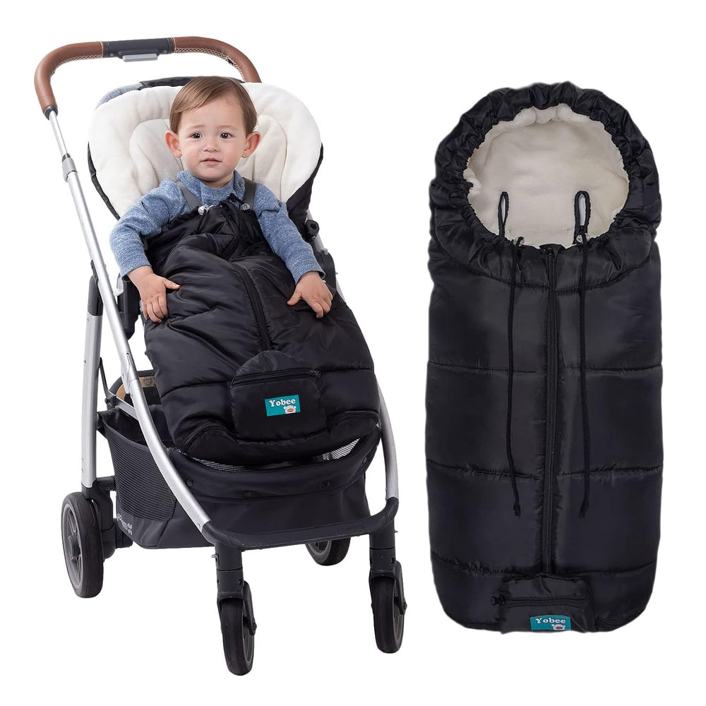 Yobee Universal Fit All Stroller Footmuff, Plush Warm Weatherproof Bunting Ba...