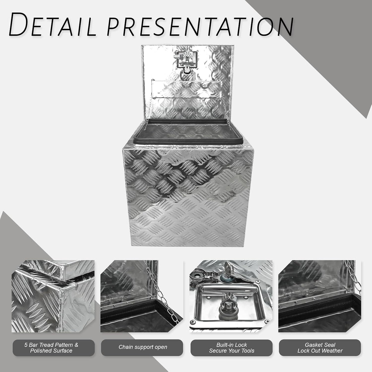 18inch aluminum plate truck trailer tool box,heavy duty shown in use