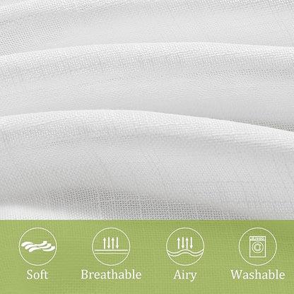 Treatmentex White Sheer Curtains - Image 3