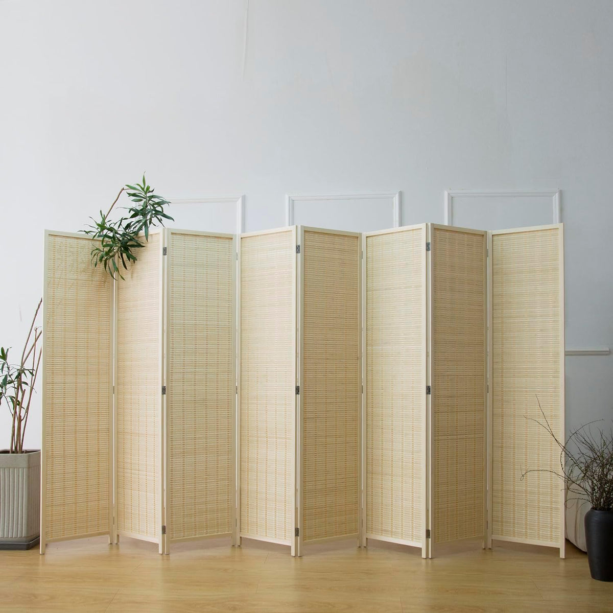 furnnylane 8 panel bamboo room divider - 5.6 shown in use