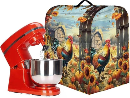 Stand Mixer Cover Rooster Sunflower Stand Mixer Dust Cover Kitchen Counter Food - Image 3
