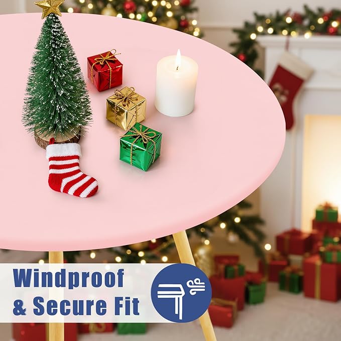 Round Spandex Tablecloth, Elastic Fitted Waterproof Tablecloths - Image 3