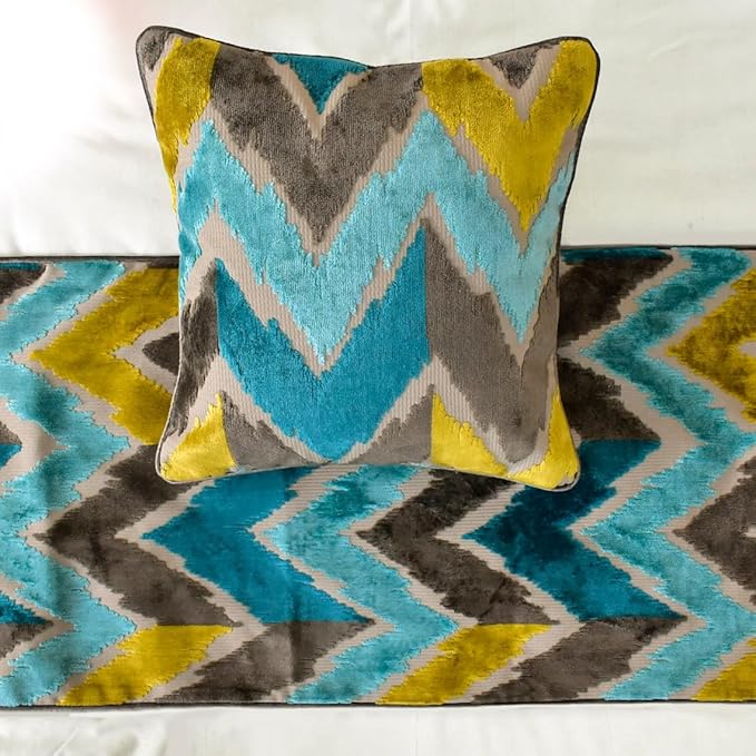 The HomeCentric King/Queen/Twin Blue Decorative Twin 53"x18" Bed Runner - Image 2