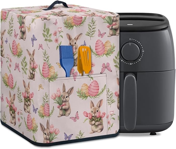 Tulip Floral Bunny Print Air Fryer Cover - Image 2