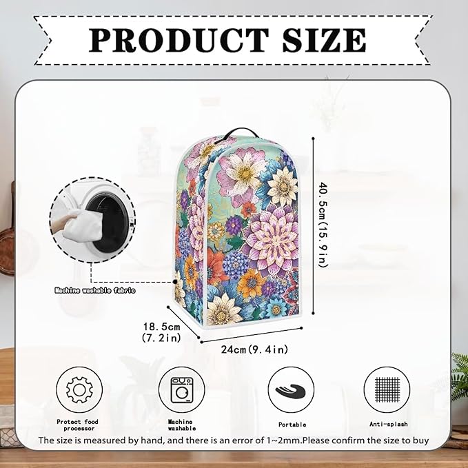 Boho Mandala Blender Cover for Kitchen Small Appliance Dust Cover Floral Food - Image 5