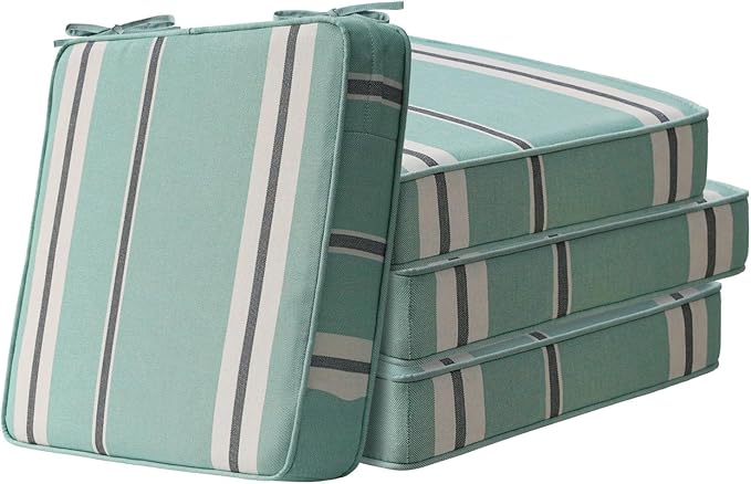 Square Corner Seat Cushions, 18.5" x 16" x 3", Indoor Outdoor Water Repellent by Unimatta