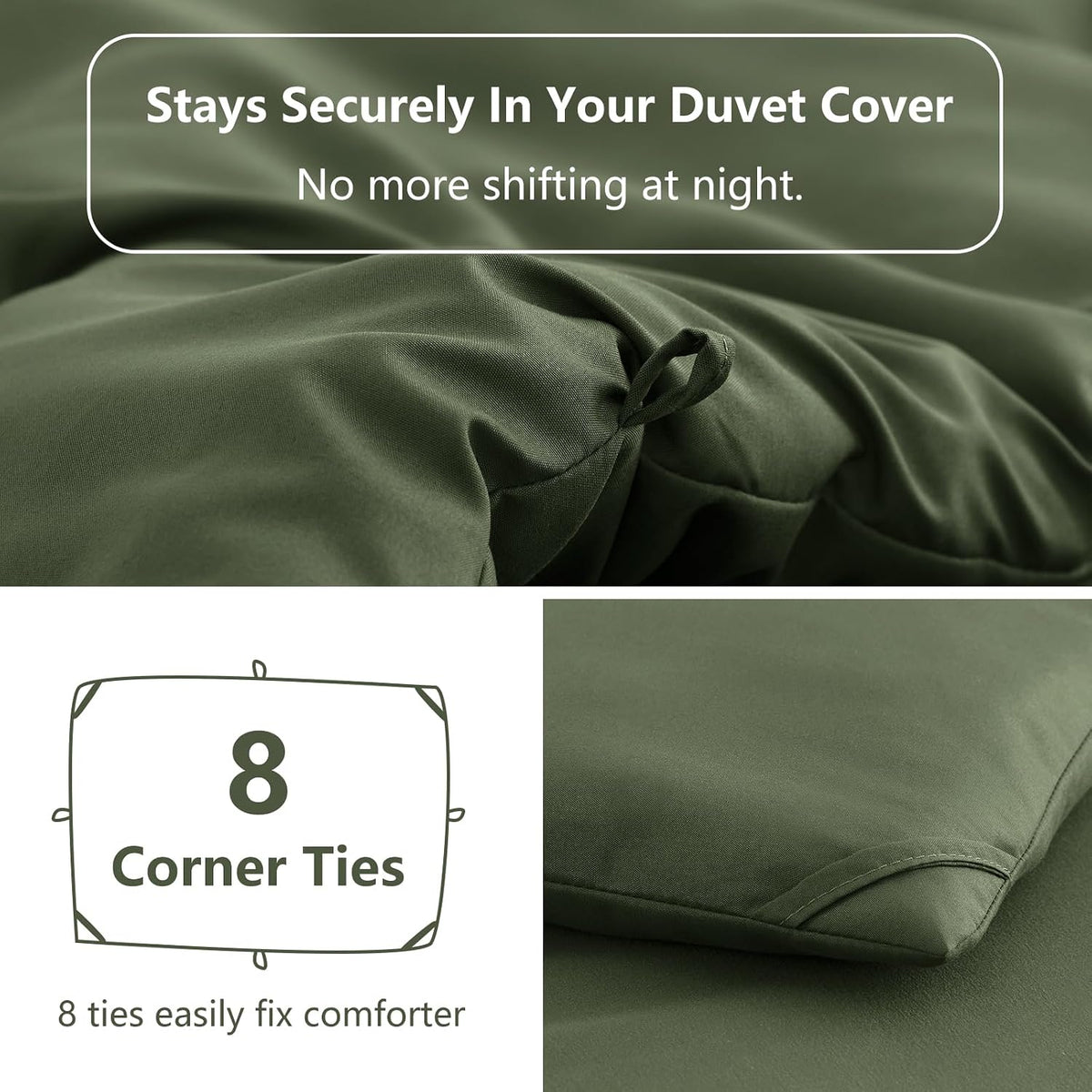 himeet full size comforter sets, 3 pieces with, side view
