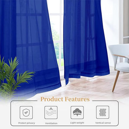 Sheer Curtains 72 Inches Long 2 Panels, Rod Pocket Short Curtain - Image 6