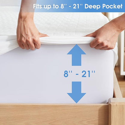 Hanherry 100% Waterproof Mattress Protector Full Size, Mattress Cover 3D Air - Image 4