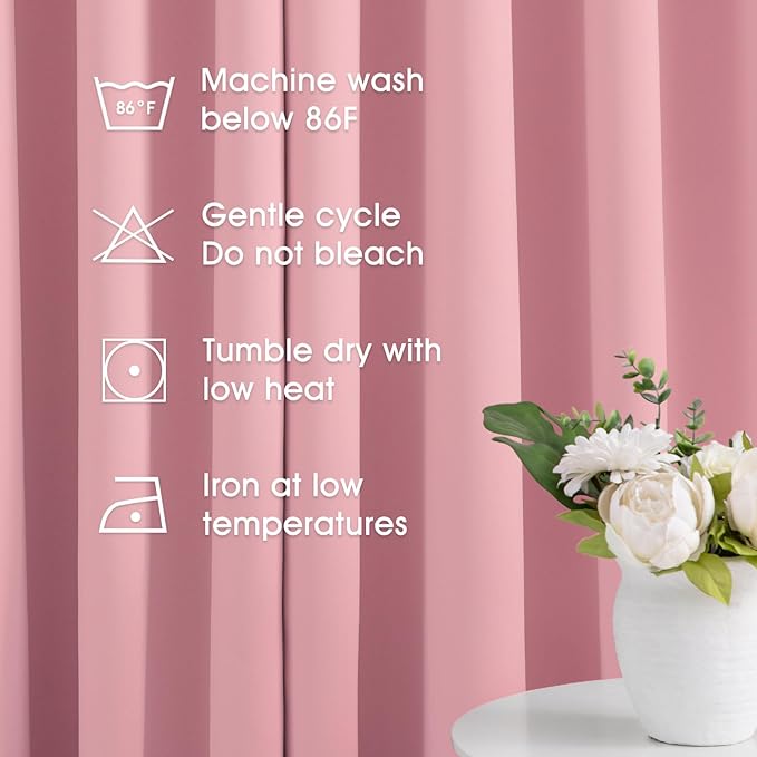HOMEIDEAS Baby Pink Blackout Curtains - Image 5