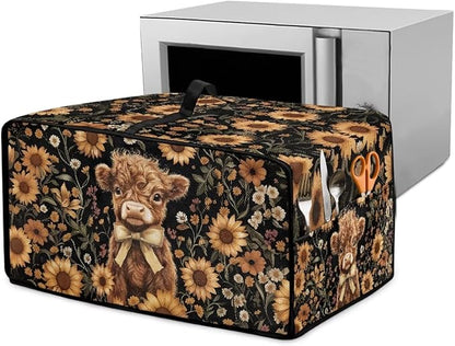 Cute Highland Cattle Print Toaster Oven Cover Heavy Duty Microwave Oven Dust by HwzdsyxlCreativeHomeDecor