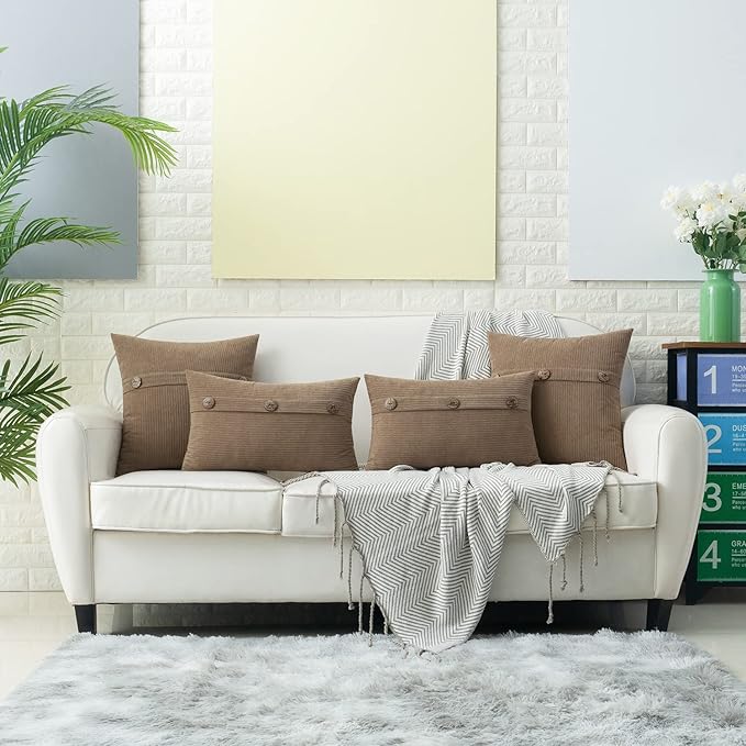 HWY 50 Taupe Chenille Throw Pillow Covers 18x18 Inch - Image 6