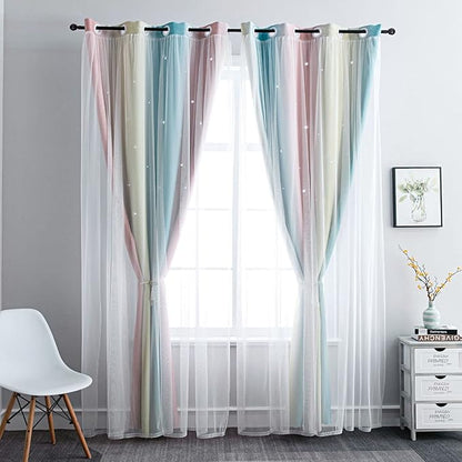 FANLI Ombre Rainbow Blackout Curtains - Image 6