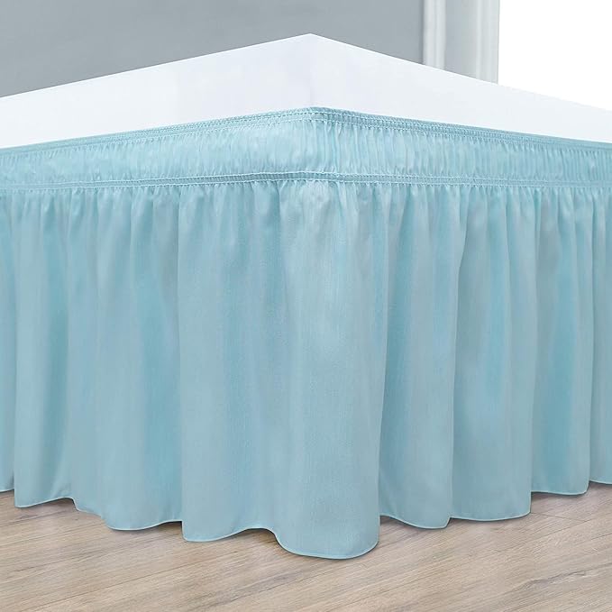 Light Blue Wrap Around Bed Skirts - Image 4