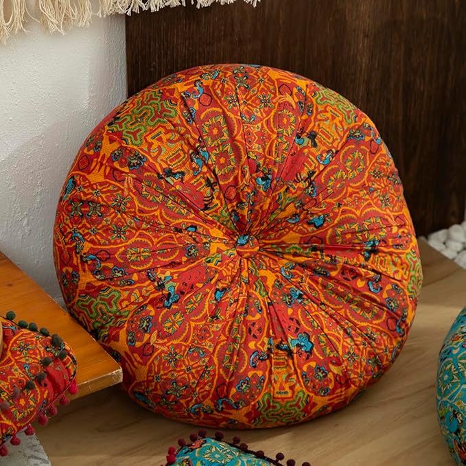vctops Boho Cotton Linen Round Chair Seat Cushions - Image 4