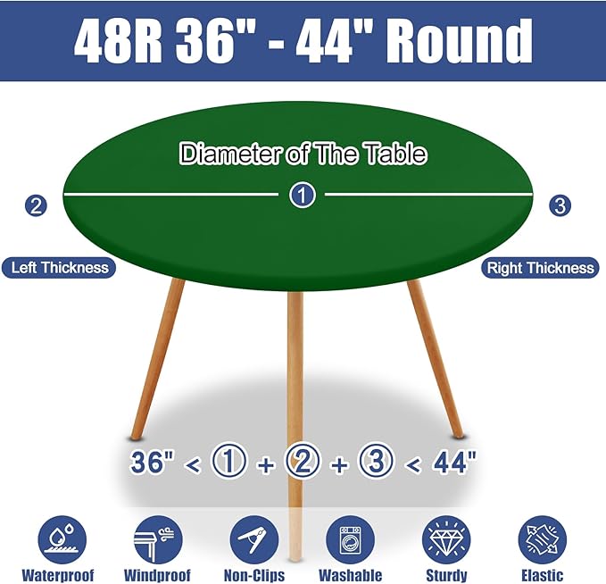 Round Spandex Tablecloth, Elastic Fitted Waterproof Tablecloths - Image 8