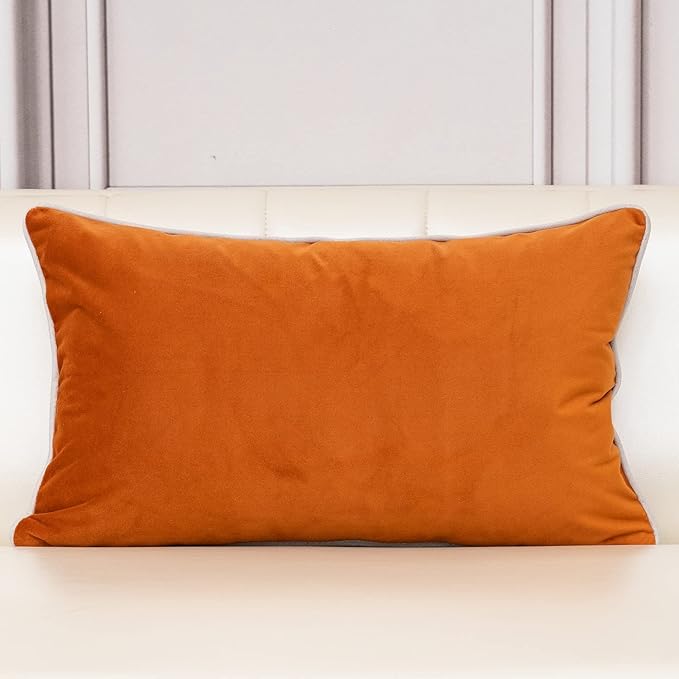Aeckself European Luxury Velvet Lumbar Throw Pillow Cover 12 x 20 Inch - Image 2