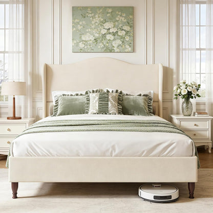 welzona full size bed frame 51" tall wingback, main product view