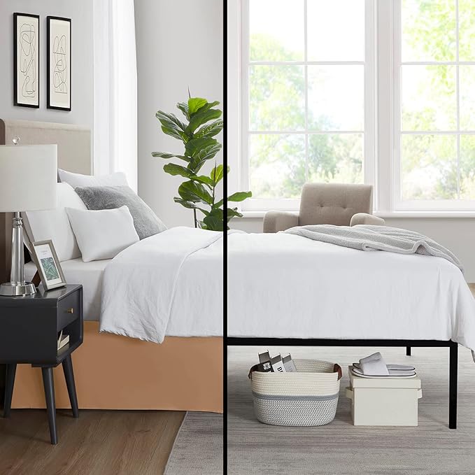 Nestl Light Brown Twin Bed Skirt - Image 6