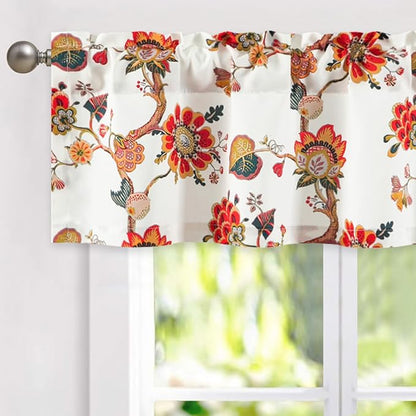 Leeva Farmhouse Floral Linen Valances by Leeva