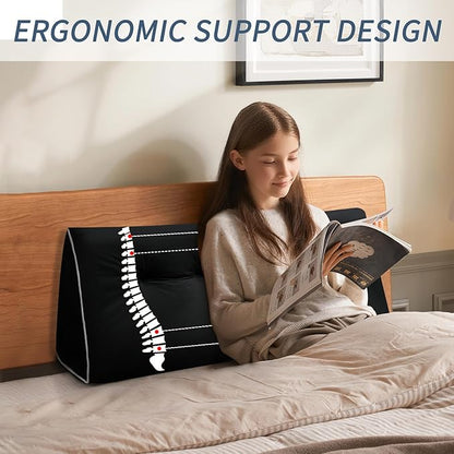 Headboard Wedge Pillows Full, Ergonomic Bed Triangular Headboard Pillow - Image 3