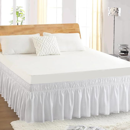 Full Bed Skirt, Elastic Wrap Around Bed Skirt Full Size, Bed Skirts - Image 5