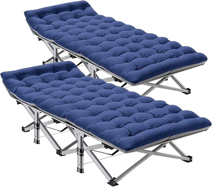 ABORON Camping Cot for Adult 28" Extra Wide, 2PK Heavy-Duty 1200D Oxford Cot by ABORON