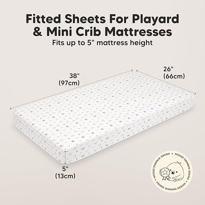 2-Pack Mini Crib Sheets Fitted - Image 3