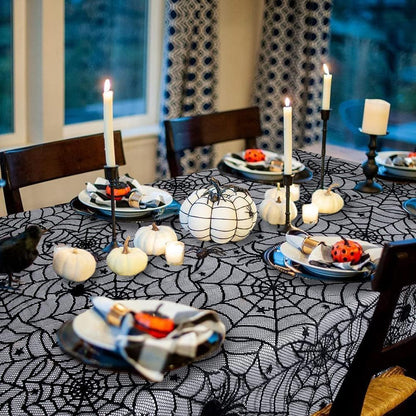 Halloween Lace Tablecloths Black Table Cloths Spiderweb Table Fabrics Decor