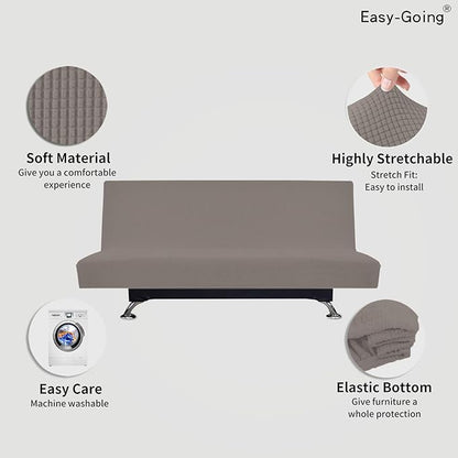 Easy-Going Stretch Futon Slipcover Armless Futon Bed Cover Furniture Protector - Image 3