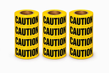 ATERET Premium Yellow Caution Tape 12-Pack 3 inch x 1000 feet, Hazard Safety Tape, Construction Tape for Danger/Hazardous Area, Ideal Use for Halloween Decorations, Party, Work-Site