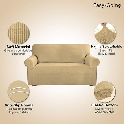 Easy-Going Stretch 4 Seater Sofa Slipcover 1-Piece Sofa Cover Furniture - Image 4