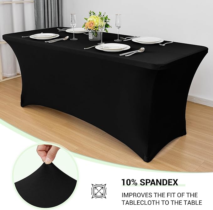 Obstal Spandex Table Cover 6ft Fitted Tablecloth Rectangular - Image 2