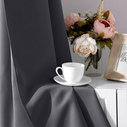 HOMEIDEAS Grey/Gray Blackout Curtains - Image 5