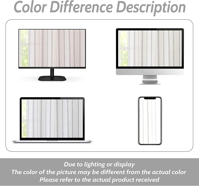DriftAway Farmhouse Vertical Striped Linen Blend Textured Light Filtering Semi - Image 9