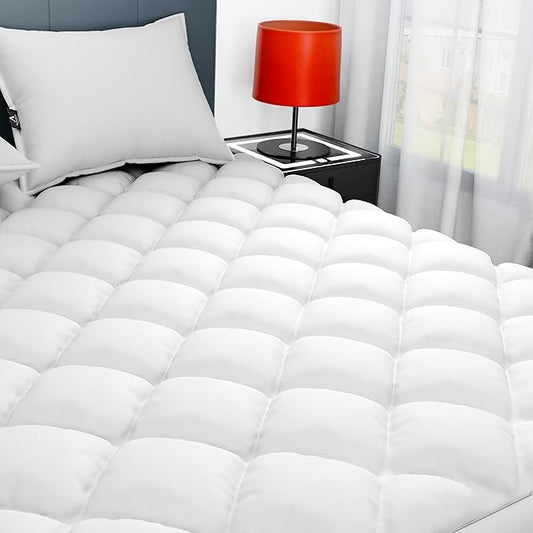 Sunflower Full Mattress Pad, Hypoallergenic Cotton Mattress Cover, 18-22" Extra by SunflowerHometexUS