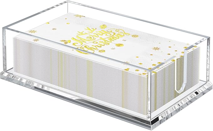 Napkin Holder for Table, Acrylic Guest Towel Holder for Bathroom, Buffet Napkin by PITBVO