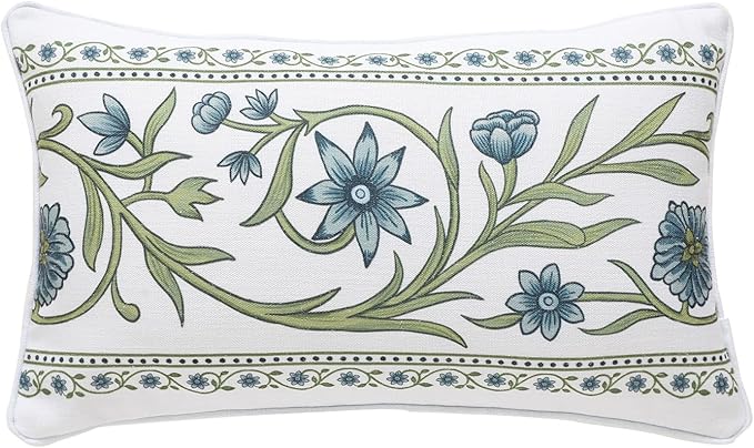 ISAENNE Design Fresh Linen Lumbar Throw Pillow Covers 12"x20", French White by Isaennehomedecoration