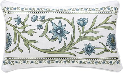 ISAENNE Design Fresh Linen Lumbar Throw Pillow Covers 12"x20", French White by Isaennehomedecoration
