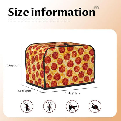 Novelty Food Pepperoni Pizza 2 Slice Toaster Cover, Waterproof Toaster Dust - Image 6