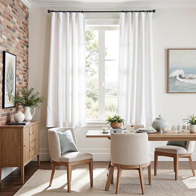jinchan Linen Blend Curtains 72 inch Length 2 Panels - Image 2